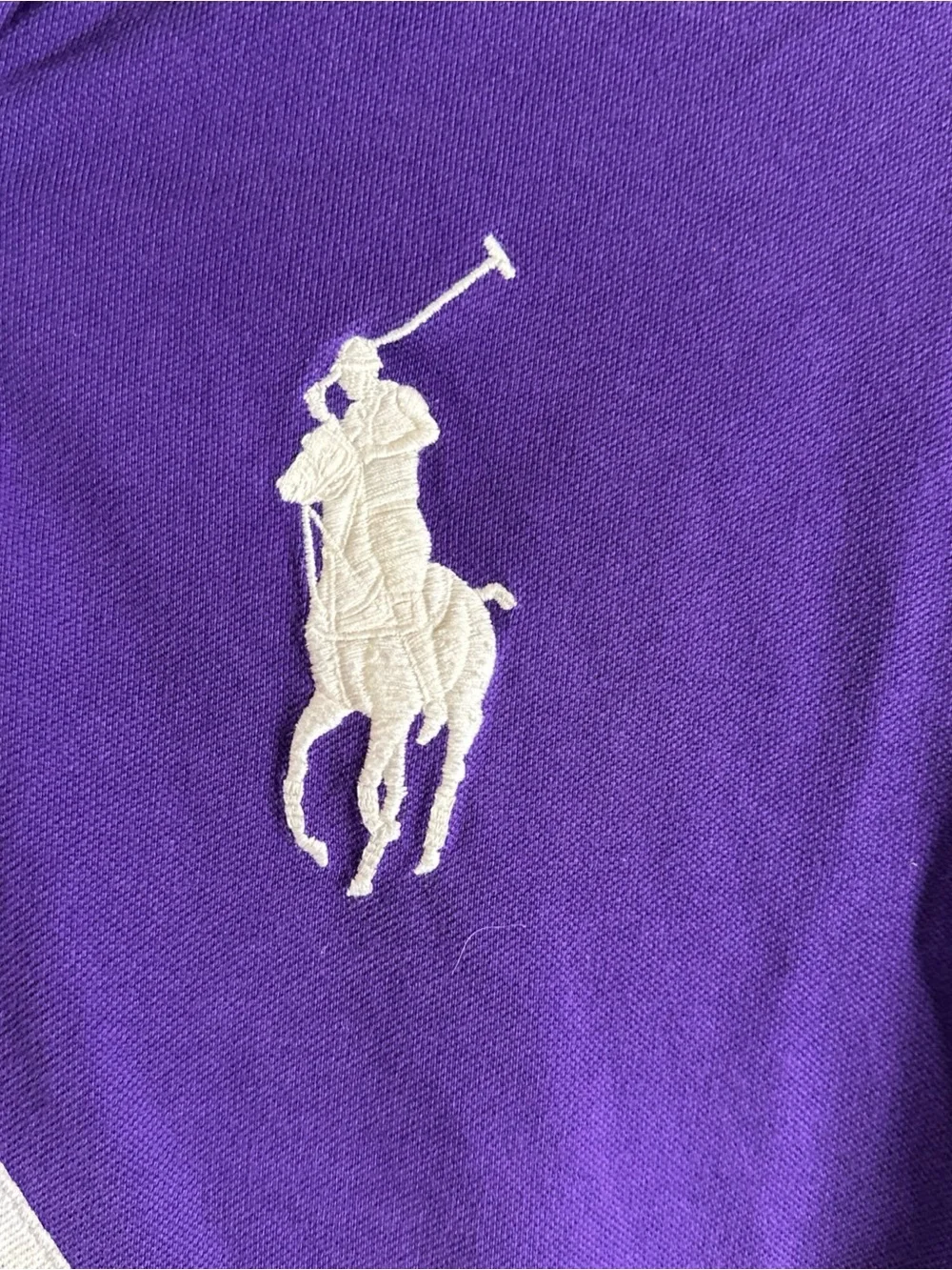 Ralph Lauren Purple Polo with White Diagonal Sash